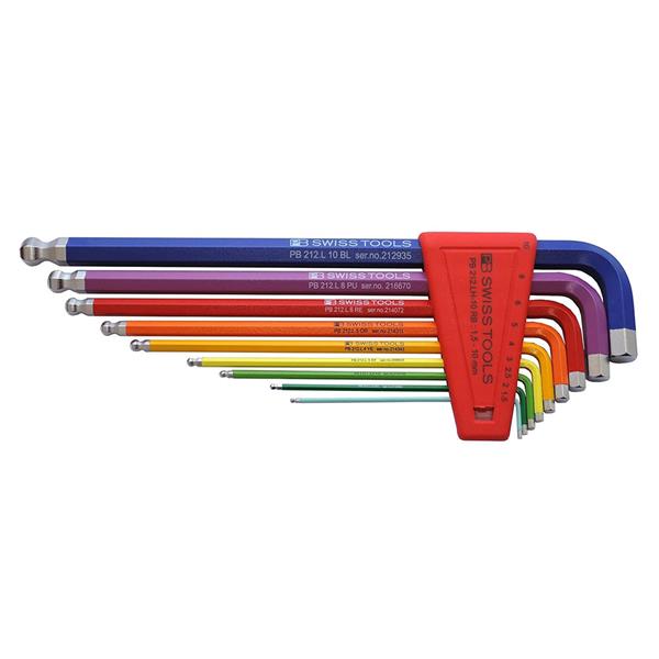 Zestaw kluczy imbusowych sześciokątnych kolorowych z kulką – klucze imbusowe metryczne