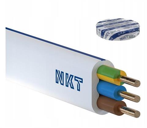 Przewód elektryczny instalacyjny NKT 3x2,5 mm² – przekrój kabla z żyłami miedzianymi