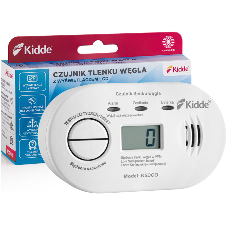 Czujnik czadu z wyświetlaczem Kidde KID-K5DCO