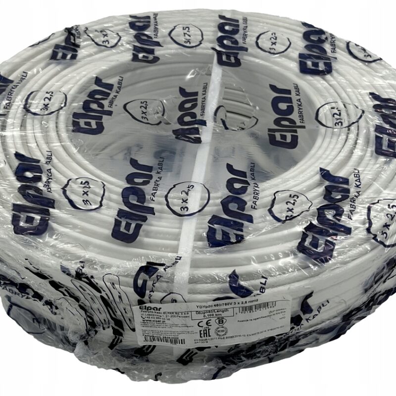 Przewód YDYP 3x2,5 ELPAR kabel instalacyjny 450/750V 100m